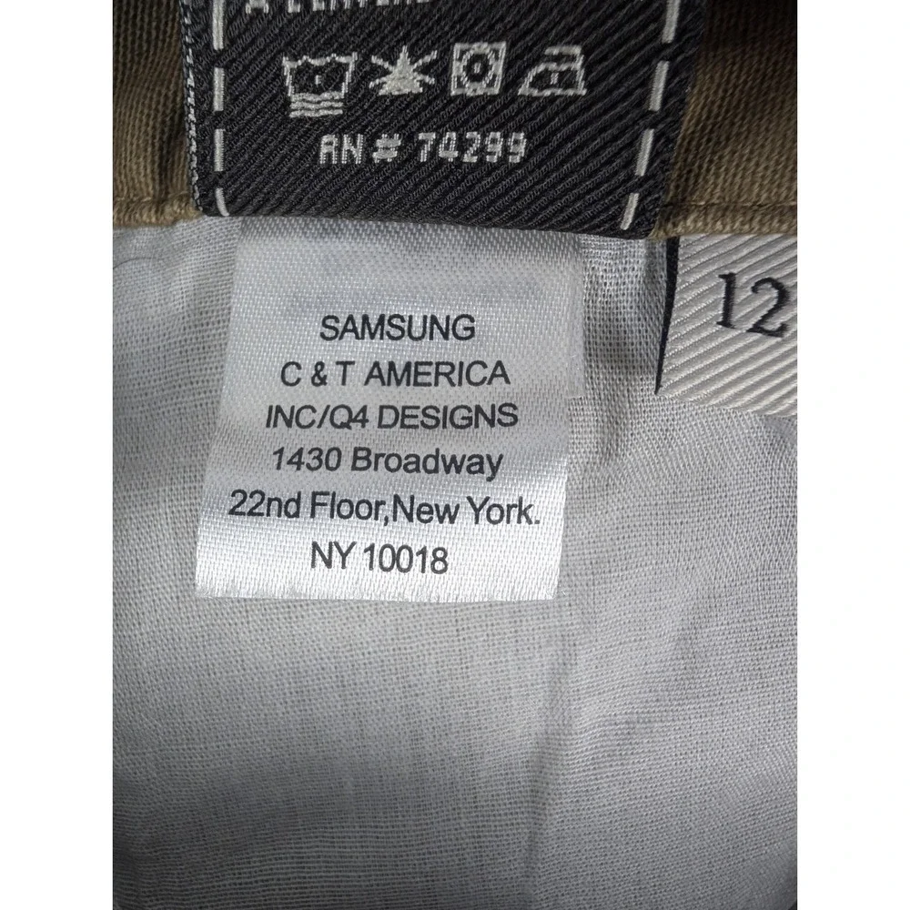 7 For All Mankind Slimmy Pants Boys 12 Khaki Slim Straight Leg 7FBB2919 NEW